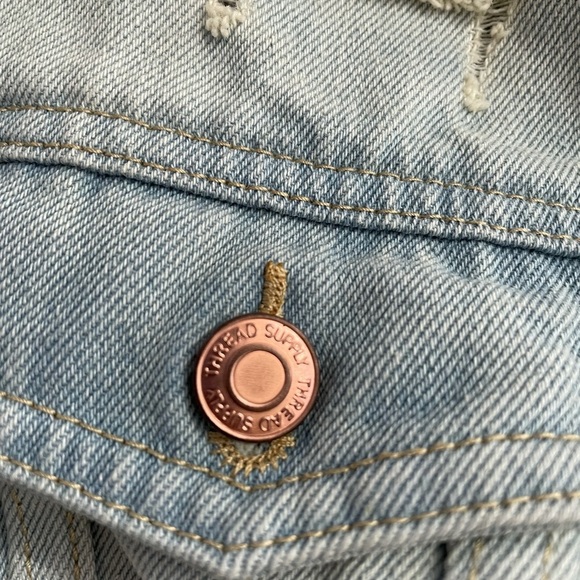 THREAD & Supply light denim washed jean Jacket Small - Picture 7 of 11